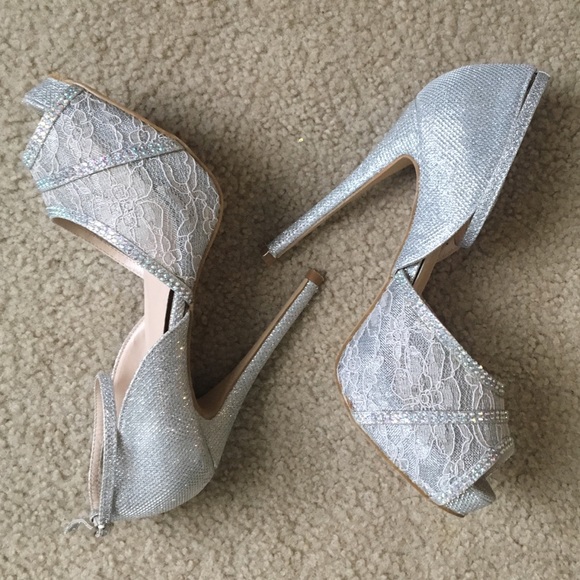 Silver Formal Sandal Heels - Picture 3 of 8